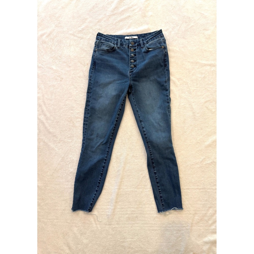 Sam Edelman The Stiletto High Rise Skinny Crop Jeans Blue Button Fly 4/27‎